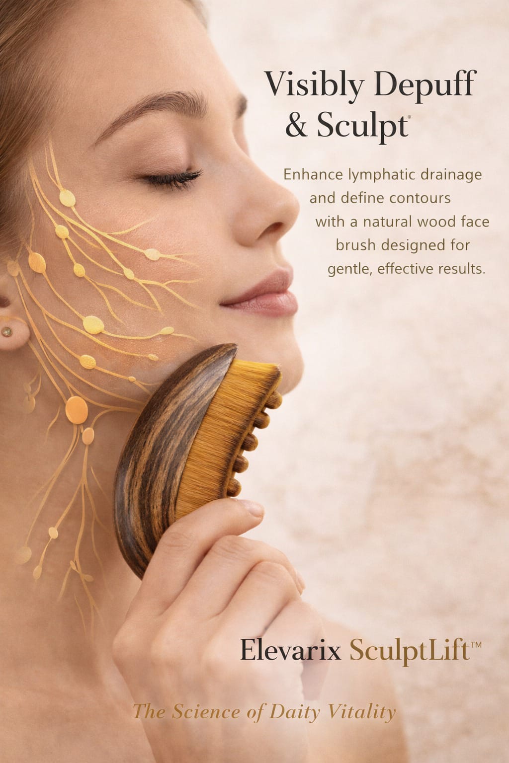 Elevarix SculptLift™ Lymphatic Face Brush - Facial Contour Massage Brush
