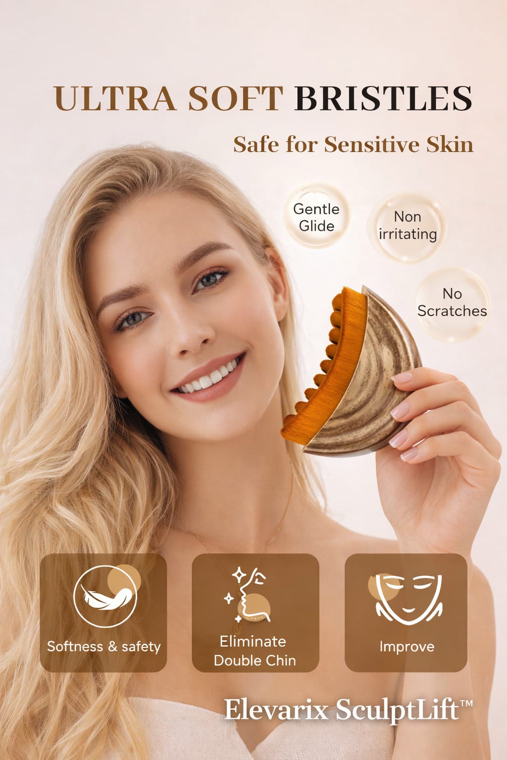 Elevarix SculptLift™ Lymphatic Face Brush - Facial Contour Massage Brush