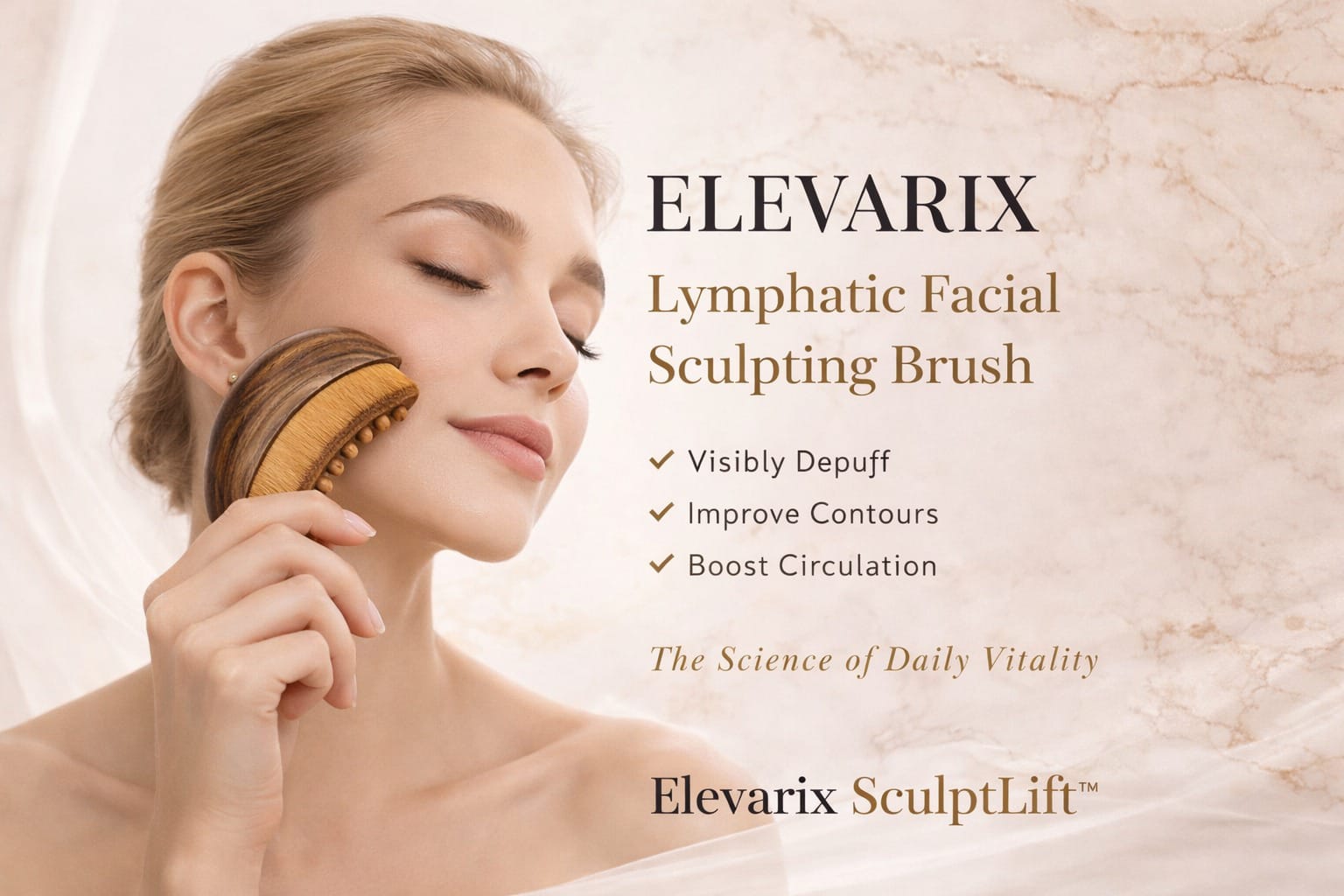 Elevarix SculptLift™ Lymphatic Face Brush - Facial Contour Massage Brush